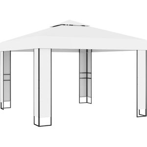 Medina Prieel met dubbel dak 3x3 m wit
