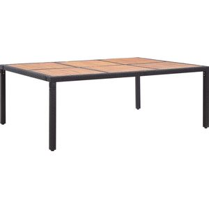 Medina Tuintafel 200x150x74 cm poly rattan en massief acaciahout zwart