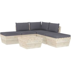 Medina 6-delige Loungeset met kussens pallet vurenhout