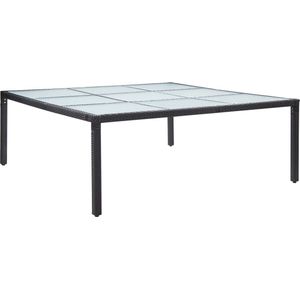 Medina Tuintafel 200x200x74 cm poly rattan zwart