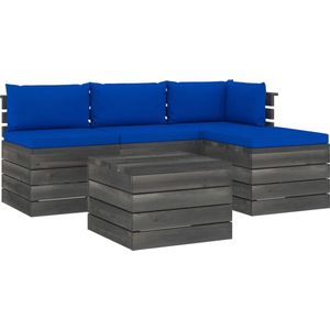 Medina 5-delige Loungeset met kussens pallet massief grenenhout