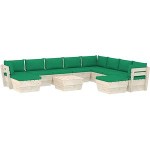 Medina 11-delige Loungeset met kussens pallet vurenhout