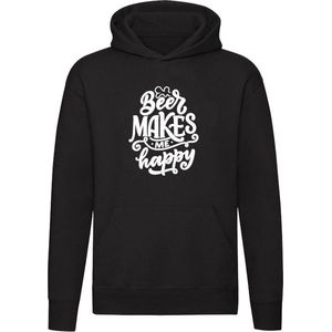 Beer makes me happy | Unisex | Trui | Sweater | Hoodie | Capuchon | Zwart | Bier maakt mij gelukkig | Borrel | Feest | Quote | Spreuken | Cadeau