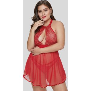 Rode Babydoll Tillie Plussize 5XL