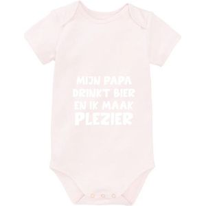 Mijn papa drinkt bier en ik maak plezier | Meisje | Baby Romper 74/80 | Roze | Familie | Geschenk | Grappig | Cadeau
