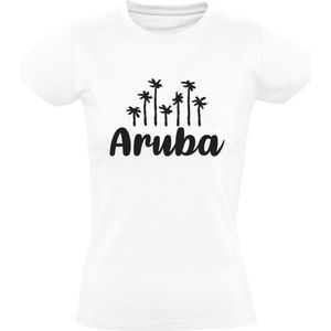 Aruba Dames T-shirt - antillen - caraiben - vakantie - eiland - reizen - palmbomen - zon - strand - cadeau