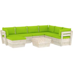 Medina 8-delige Loungeset met kussens pallet vurenhout