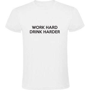 Work Hard Drink Harder | Heren T-shirt | Wit | Werk Hard Drink Harder | Drank | Alcohol | Vakantie | Borrel | Bar | Kroeg | Feest | Festival