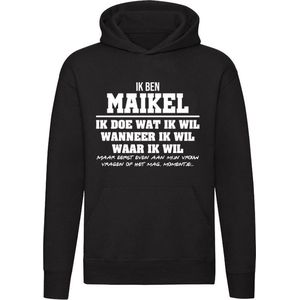 Maikel | verjaardagkado | verjaardag kado | cadeau | grappig | jarig | Unisex | Trui | Sweater | Hoodie | Capuchon | Zwart