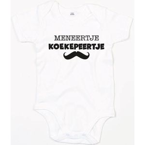 Baby Romper Meneertje Koekepeertje 3-6 maand - Wit - Rompertjes baby met tekst