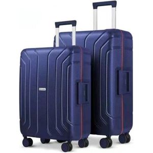 TOP AA Reis Kofferset - Trolleyset 2-delig met TSA slot, PP Kleine cabine en groot, donker blauw/dark bluw (20+25 inches 2 pc set)