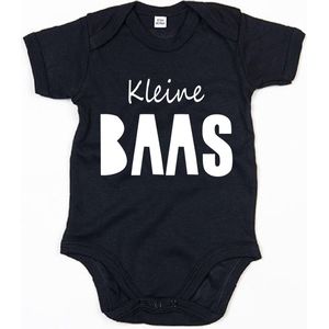 Baby Romper Kleine Baas 6-12 maand - Zwart - Rompertjes baby met tekst