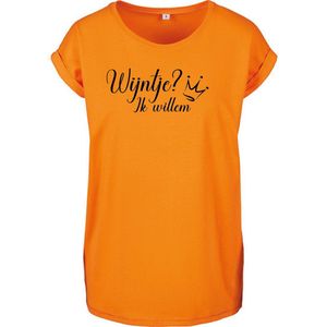 T-Shirts Dames Wijntje-Oranje - Zwart-L