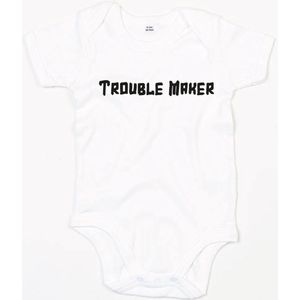 Rompertje Troublemaker-Wit-3-6 Maanden
