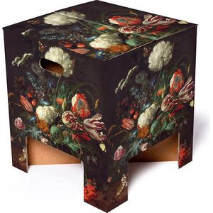 Dutch Design Kartonnen Kruk - 30x30x34cm - Flowers