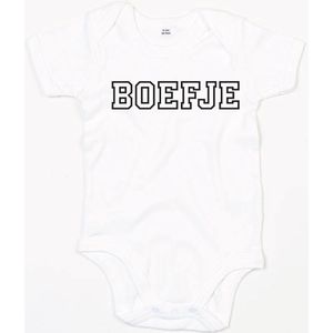 Baby Romper Boefje 0-3 maand - Wit - Rompertjes baby met tekst