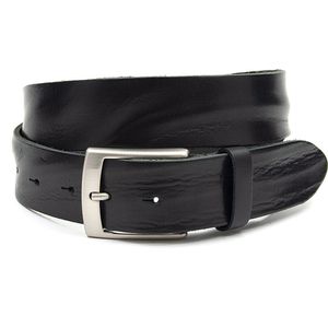 A-Zone Jeans riem zwart - heren en dames riem - 4 cm breed - Zwart - Echt Leer - Taille: 95cm - Totale lengte riem: 110cm