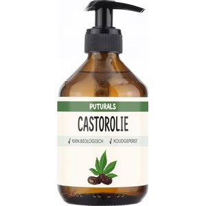 Castorolie 100% Biologisch en Koudgeperst - 300ml - Boordevol Vitamine E en Omega Vetzuren - Castorolie Voor Haar, Wenkbrauwen en Wimpers - Puur en COSMOS Gecertificeerd