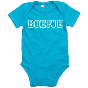 Baby Romper Boefje 0-3 maand - Blauw - Rompertjes baby met tekst