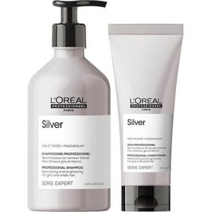 L'Oreal - Magnesium Silver Duo - 300ml + 200ml - Shampoo en Conditioner