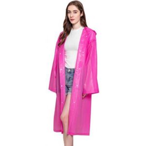 HD Shop - Regenponcho - Wandelponcho - Regenjas Lang - Regenmantel - Waterdicht - Volwassenen - Herbruikbaar - Festival - Roze Transparant - One Size