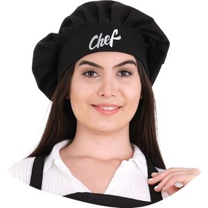 Tavas Chef Koksmuts met Tekst | Zwart