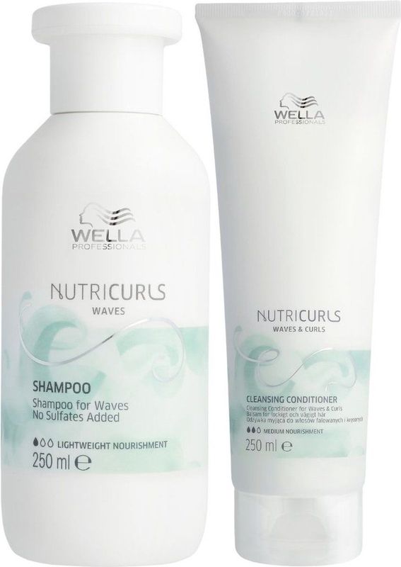 Wella - Nutri Duo Set - Shampoo en Conditioner - Voor Golvend Haar - 2 Stuks