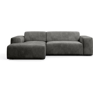 NADUVI Collection Nina Hoekbank Links - Velvet - Donkergrijs