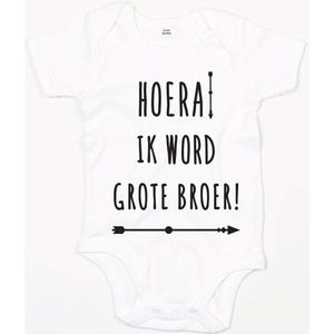 Rompertje Hoera Grote Broer-Wit-12-18 Maanden