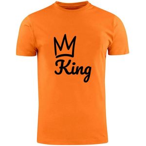 King logo Oranje Heren T-shirt | koningsdag | koning