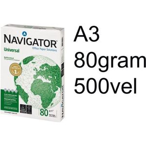 Kopieerpapier Navigator Universal - A3 - 80gr - wit - 500vel