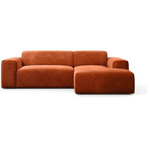 Hoekbank - Terra Cotta - Ribfluweel - Beukenhout - Scandinavisch