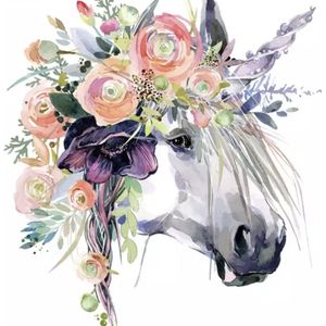 Strijkapplicatie Unicorn - Versiering Kleding Unicorn - Strijkembleem Eenhoorn - 18 x 22 CM
