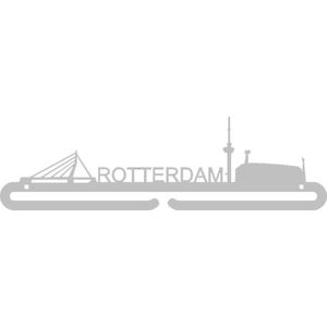 Rotterdam Medaillehanger RVS (35cm breed) - Nederlands product - incl. cadeauverpakking - sportcadeau - topkado - medalhanger - medailles - halve marathon - marathon – muurdecoratie
