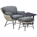 Garden Impressions Selene relax loungestoel incl. voetenbank en Kent bijzettafel - vintage willow