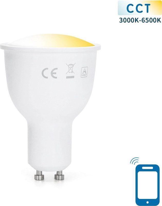 GU10 - WiFi LED Spot - Warmwit - Daglichtwit - 7W - AigoSmart App
