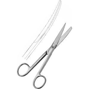 Belux Surigcal Instruments / TandHeelkundige Schaar Inox Scherp - Gebogen - scherp/stomp - 14.5 cm