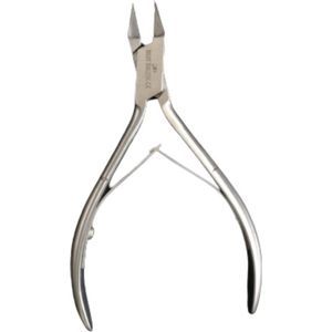 Belux Surgical Instruments / Professionele nagelknipper - stevige huidschaar met lang handvat voor nagelriemen (Cuticle Cutter) - scherpe en uitstekende uiteinden - RVS-dubbele veer, Gebogen - 12.5 CM