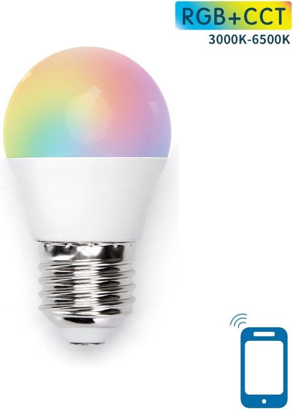 Kogellamp - E27 - WiFi RGB+CCT - LED 7W - Warmwit, Daglichtwit