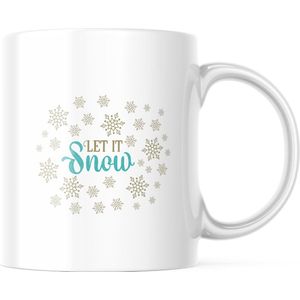 Kerst Mok met tekst: Let it snow | Kerst Decoratie | Kerst Versiering | Grappige Cadeaus | Koffiemok | Koffiebeker | Theemok | Theebeker