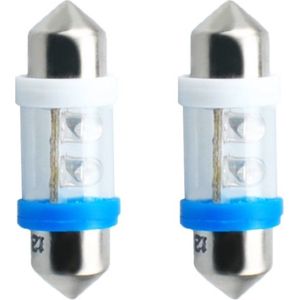 C5W autolamp 2 stuks blauw | LED festoon 31mm | SV8.5 0.49W - 12V DC
