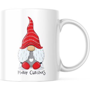 Kerst Mok met afbeelding : gnome sitting  | Kerst Decoratie | Kerst Versiering | Grappige Cadeaus | Koffiemok | Koffiebeker | Theemok | Theebeker