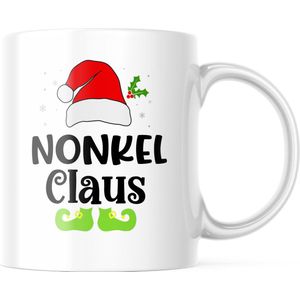 Kerst Mok met tekst: Nonkel Claus | Kerst Decoratie | Kerst Versiering | Grappige Cadeaus | Koffiemok | Koffiebeker | Theemok | Theebeker