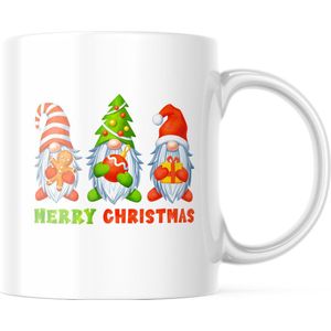Kerst Mok met afbeelding: Gnomes merry Christmas | Kerst Decoratie | Kerst Versiering | Grappige Cadeaus | Koffiemok | Koffiebeker | Theemok | Theebeker
