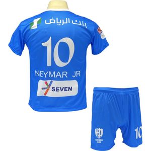 Neymar Al-Hilal Voetbalshirt en Broekje - Nieuwste voetbaltenue Kinderen en Volwassenen - Thuistenue Neymar - Maat S (164)