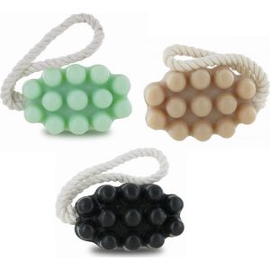 3 x Franse massagezeep met Monoï, Aloé vera en Arganolie, 3 x 125 gram - Vegan - Niet op dieren getest