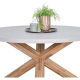 BUITEN living Nancy dining tuintafel | hardhout + betonlook | 135cm rond | 4 personen