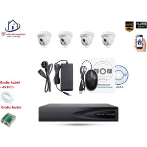 Home-Locking camerasysteem met NVR 5.0MP H265 POE met 4 dome camera's 3.0MP CS-4-1515