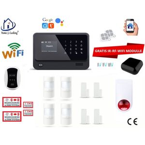 Home-Locking draadloos smart alarmsysteem wifi,gprs,sms en kan werken met spraakgestuurde apps. AC05-8zw