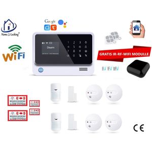 Home-Locking draadloos smart alarmsysteem wifi,gprs,sms en kan werken met spraakgestuurde apps. AC05-18